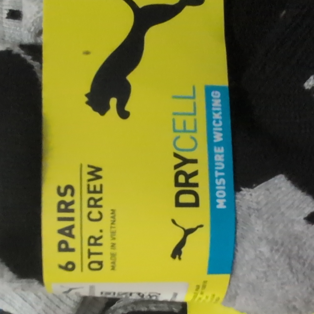 Puma KIDS Athletic Crew Socks - Black and Gray *4 PACKS* - Picture 2 of 8